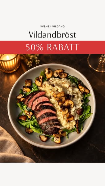 50% rabatt på vildandbröst