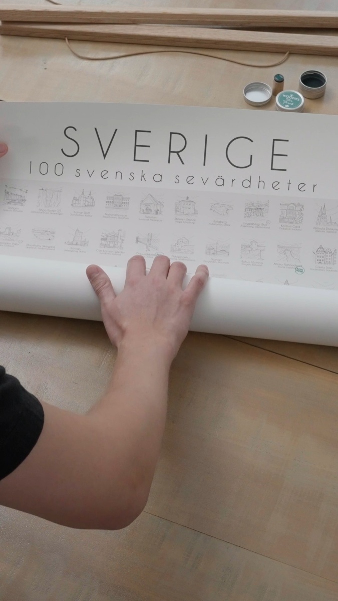 100 platser från Sverige - på en poster