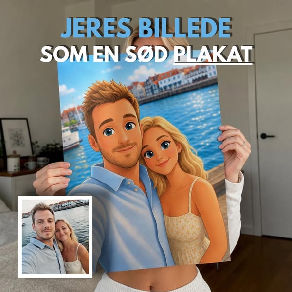 Jeres billede som en sød plakat