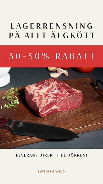 Lagerrensning på älgkött – upp till 50%