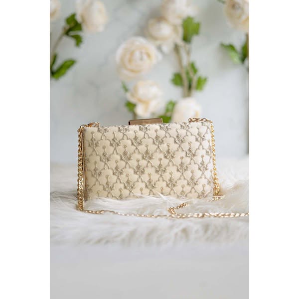 Anya Box Clutch Cream