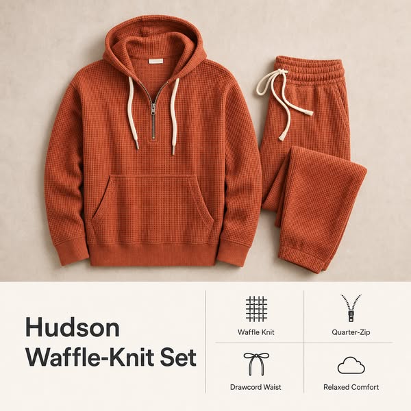 Hudson Waffle-Knit Set