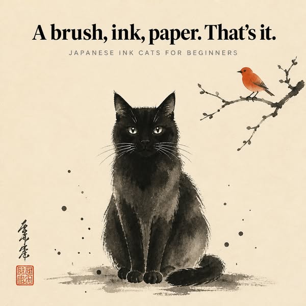 Learn The Ancient Japanese Art Of Painting Ink Cats
