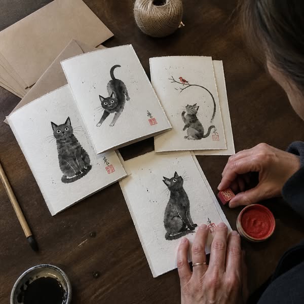 Learn The Ancient Japanese Art Of Painting Ink Cats