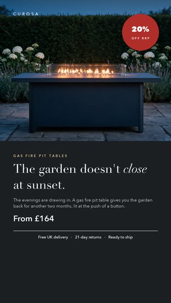 Gas fire pit tables from £164