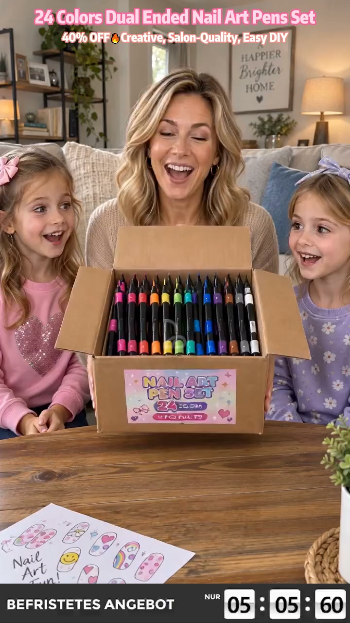 LAST DAY-50% OFF24 Colors Dual Ended Nail Art Pens Set