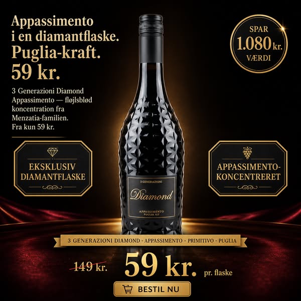Fløjlsblød Puglia i diamant-flaske