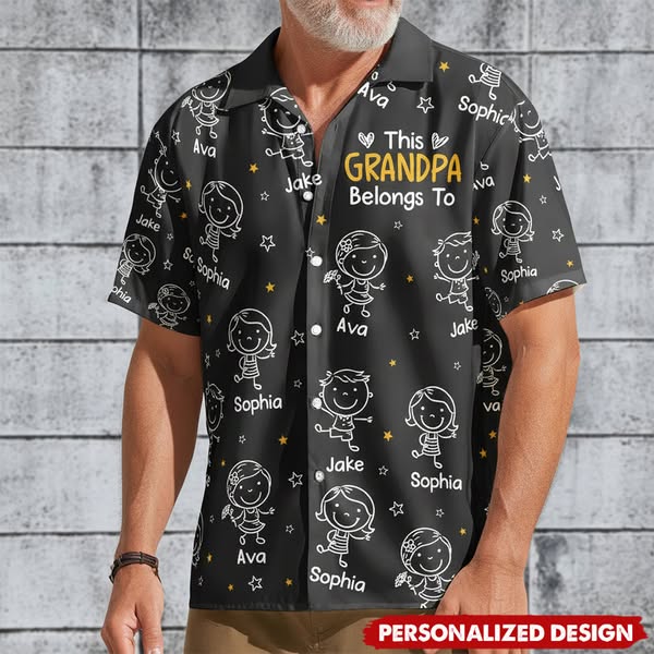 Personalized Hawaiian Shirt- This Grandpa Belongs To Doodle