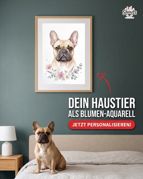 Dein Haustier als Blumen-Aquarell – Poster ab 19,99 €
