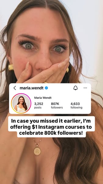 Get 8 Instagram courses for just $8 total (taught by someone with 800k Instagram followers!)