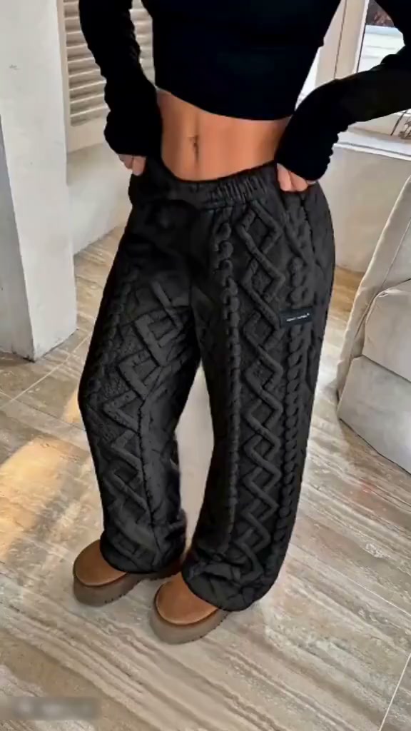 Women's Casual Warm Flannel Lined Lounge Pants