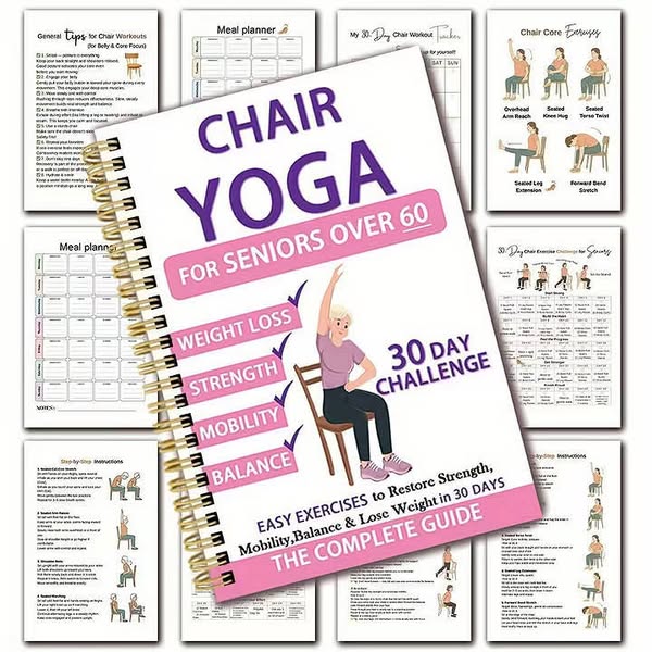 30-Day Chair Yoga Weight Loss Spiral Notebook & Exercise Guide