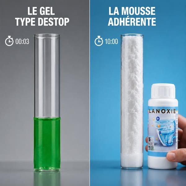 Le gel glisse, la mousse colle