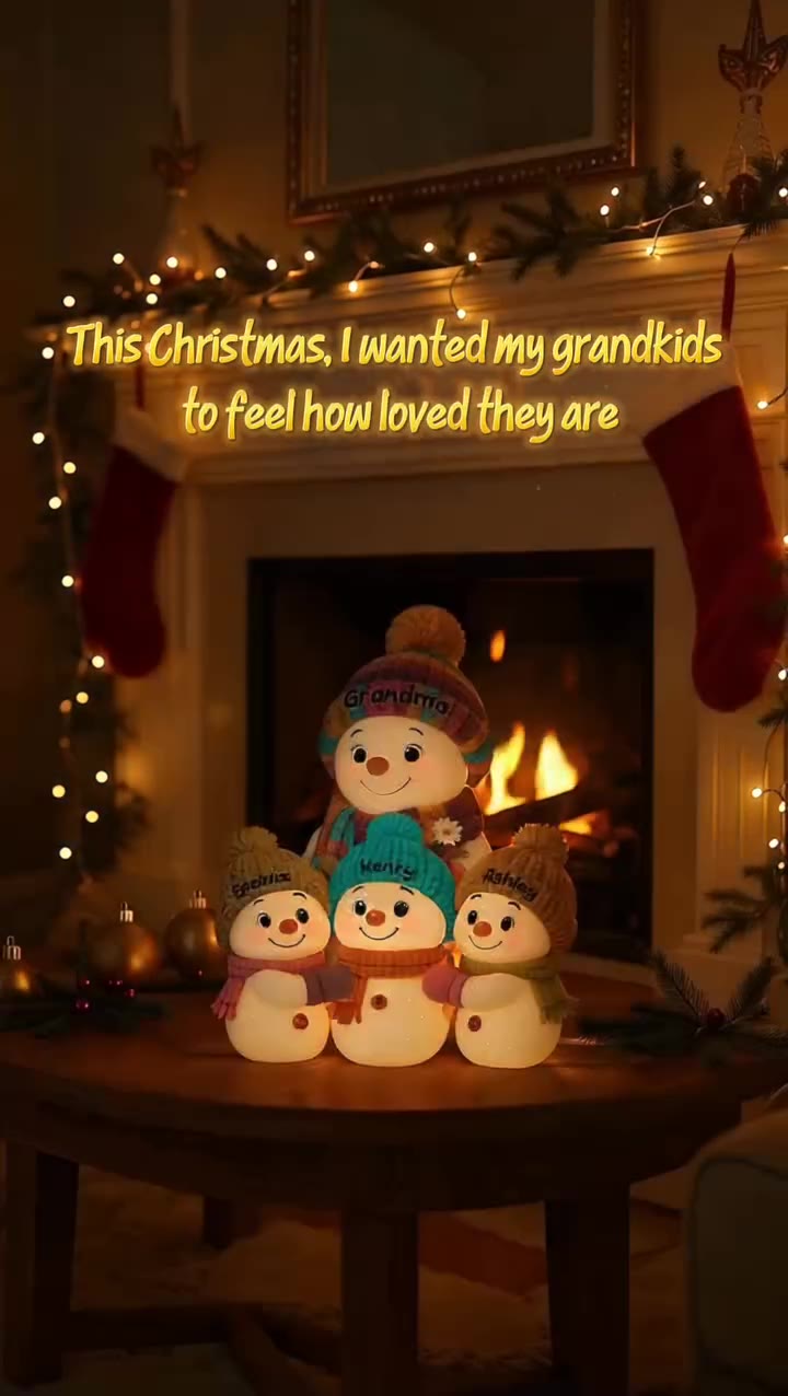 Personalized Snowman Family Acrylic Light Box