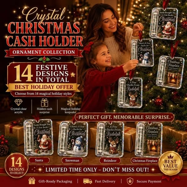 Christmas Cash Gift Ornament- Make Cash Feel Like A Real Christmas Gift - Santa Claus