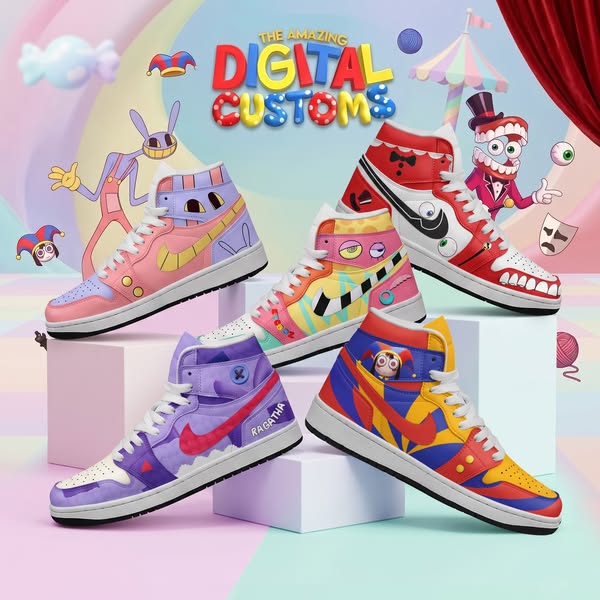 Rock our custom The Amazing Digital Circus AJ1s