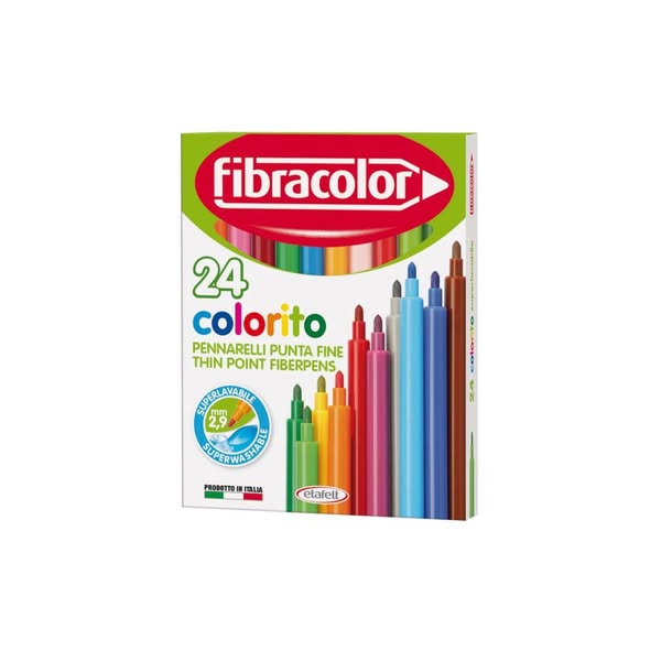Μαρκαδόροι ψιλής γραφής 2.9MM Colorito 24 χρωμάτων Fibracolor