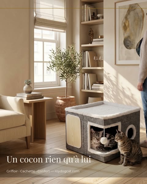 Maison Cocon 2-en-1 pour Chat