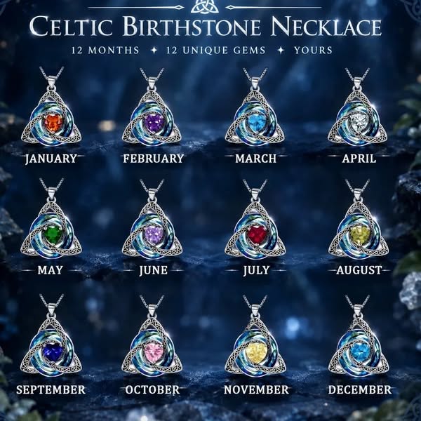49% OFF - Birthstone Celtic Trinity Knot Necklace