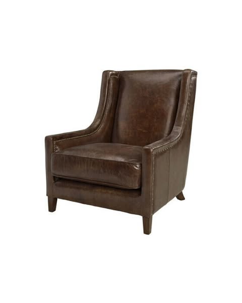 AW44 Armchair Leather Vintage Cigar