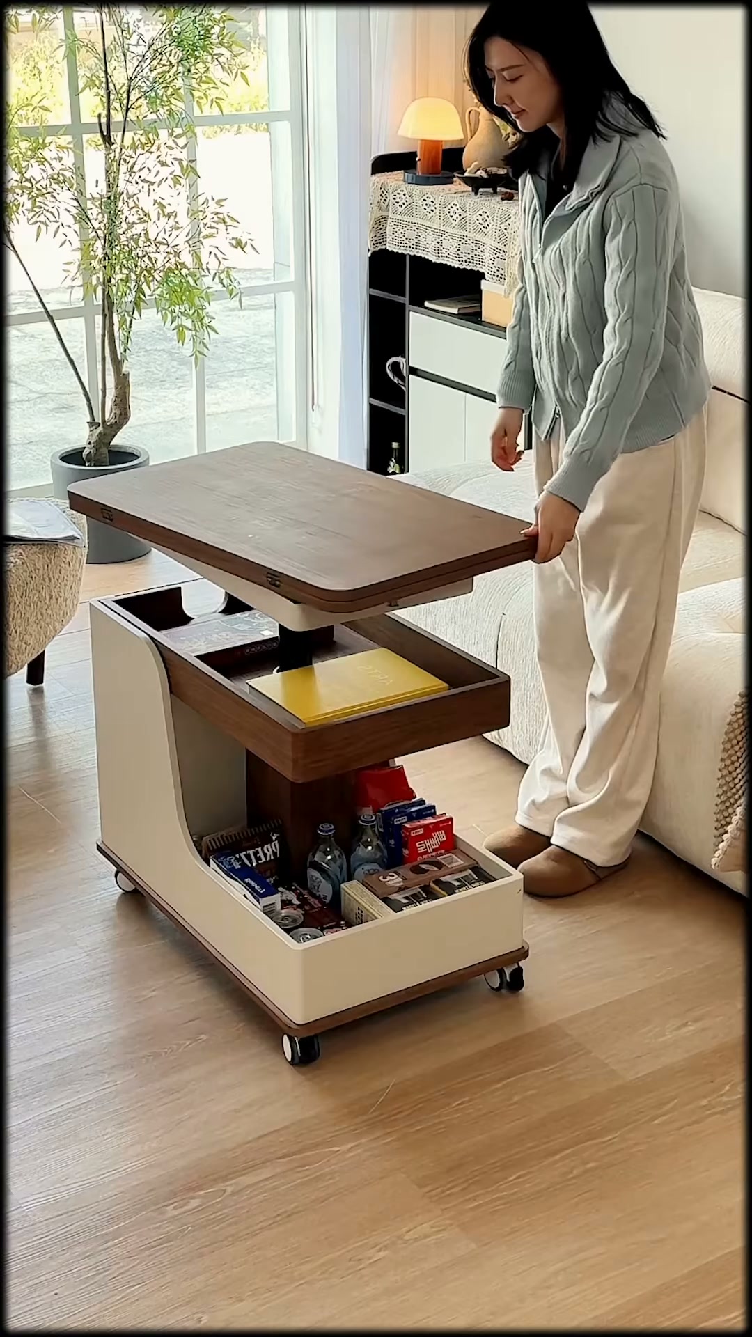 Lift‑Up Expandable Rolling Coffee Table £67.72 | Free Shipping + 30‑Day Free Returns