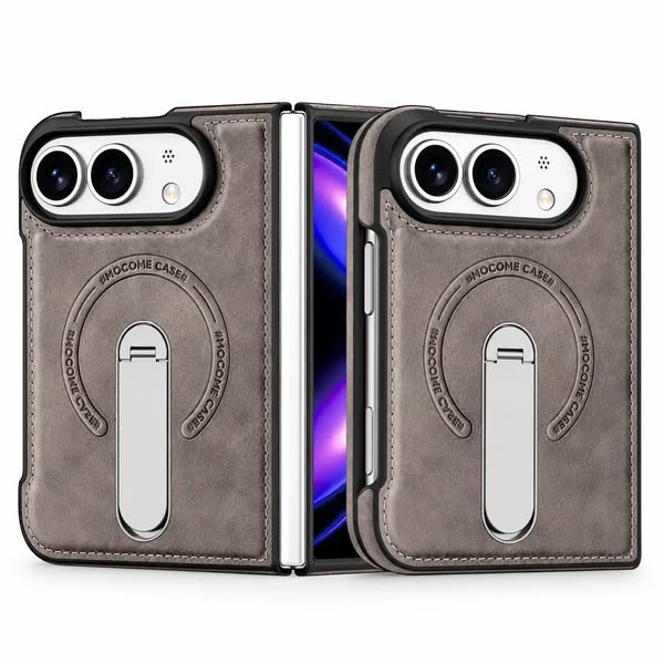 Leather Magnetic Ring Stand Case for iPhone Duo