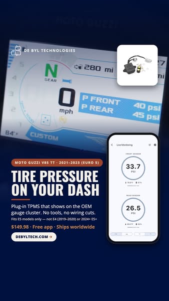 Tire pressure on your V85 TT dash