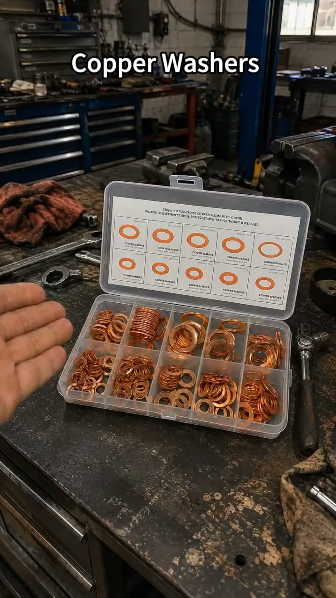 50% OFF !! 100/200 PCS Copper Flat Washer Assortment Kit｜Durable Copper Seal Gasket Set for Repair & Maintenance
