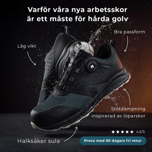 Lätta arbetsskor, optimal dämpning