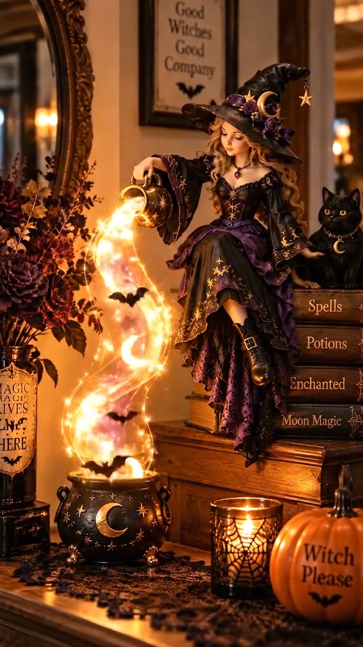 Halloween Magic Cascade Shelf Light Collection™ – Enchanted Bookcase Decor