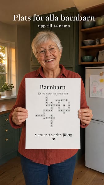 Plats för alla barnbarn – upp till 14 namn