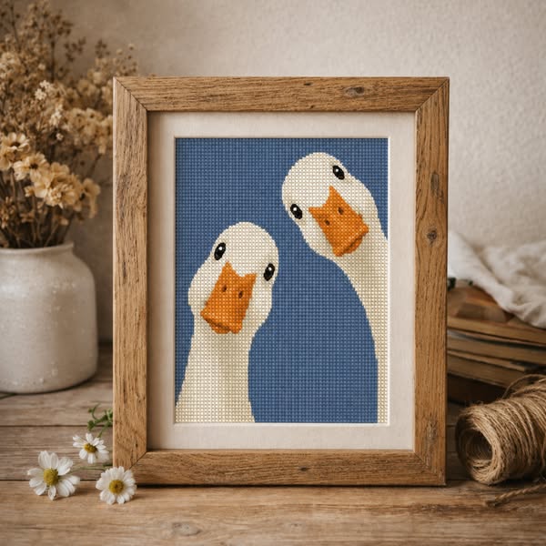 90% Off Geese Peeking Cross Stitch Pattern