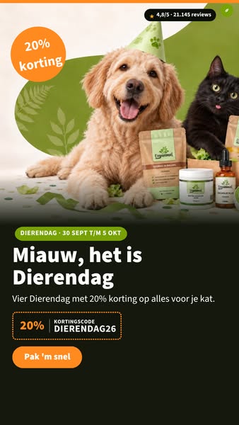 Gebruik code DIERENDAG26