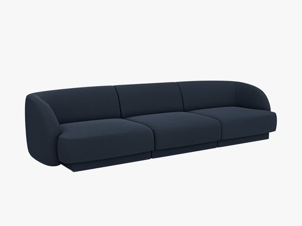 Divano modulare Miley 3 posti in tessuto Bouclé Baloo – L255 cm