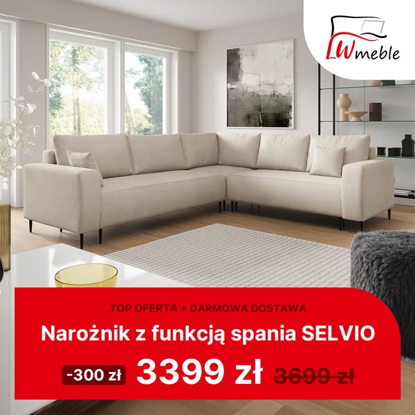 Narożnik Selvio teraz w TOP OFERCIE – tylko 3399 zł!