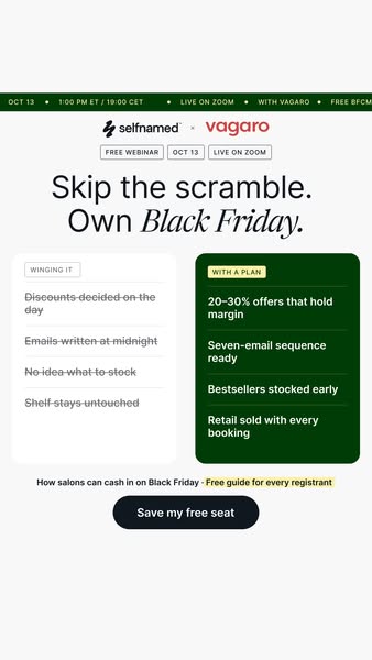 Free Black Friday Webinar for Salons