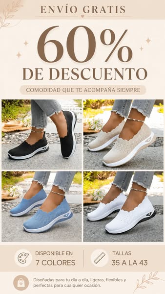 Livia | Zapatillas Ortopédicas Ligeras y Transpirables