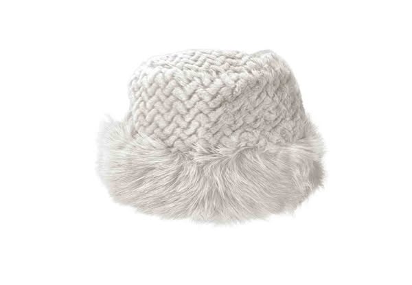REALE Cappello in ecopelliccia con motivi a zig-zag, tinta unita. Composizione:100% viscosaMisua diametro interno 22 cm — Colore: bianco