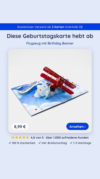 3D Pop-Up Karten ab 8,99 €