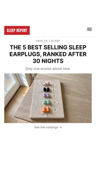 We Slept 30 Nights on 5 Earplugs. Only One Made It to Morning.