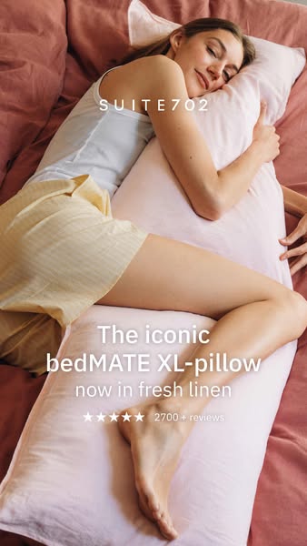 Ontdek de bedMATE. Het unieke extra lange kussen, nu met linnen sloopjes