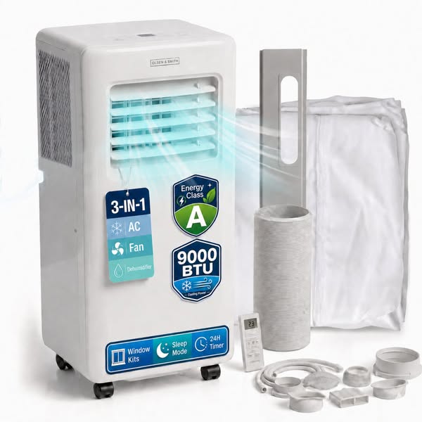 Olsen & Smith 9000 BTU 3-in-1 Portable Air Conditioning Unit, Air Cond