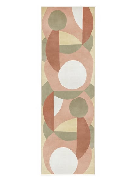 Aria Washable 80X250 Small Multicolor (Pastel) Geometric Runner Rug