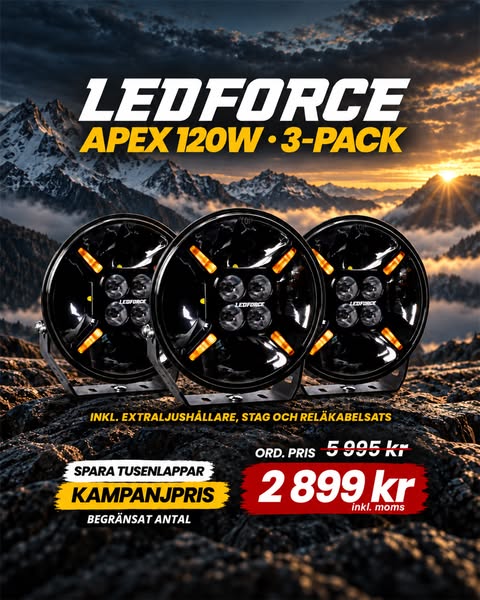 LEDFORCE APEX 3-pack för 2 899 kr – Spara 52%