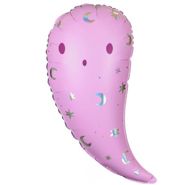 Balon Foliowy Różowy Duch na Halloween 28" - 70 cm - Party Deco /PACK