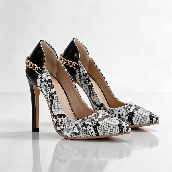 Snake & Chain Stilettos. Now on Sale.