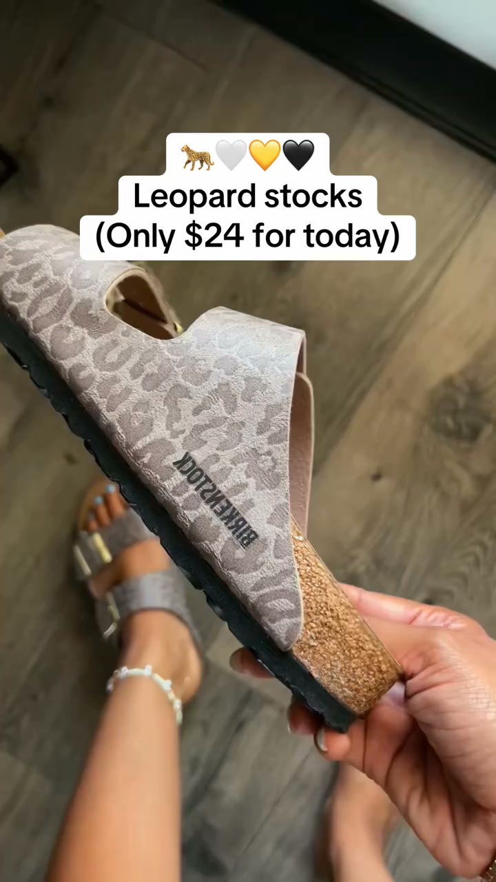Leopard Cork Sandals, Back In Stock