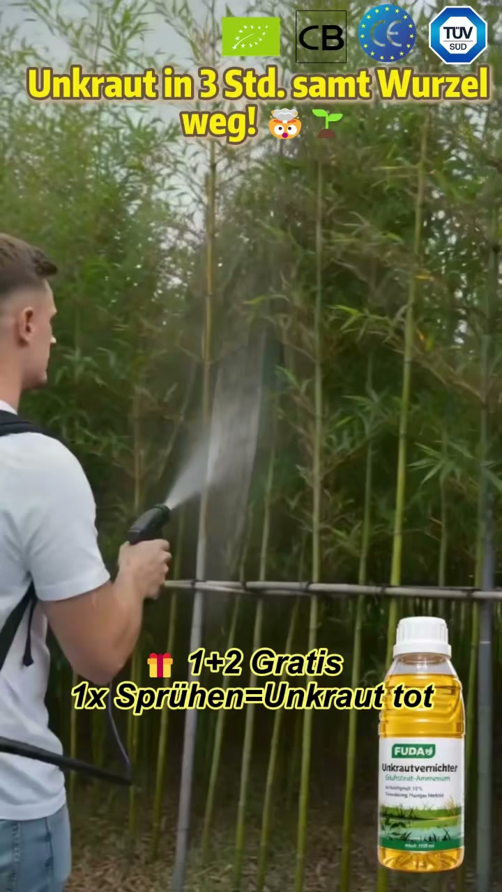 Unkraut dauerhaft beseitigen -FUDA Nano-Wurzel-Zerstörer Konzentrat ‼