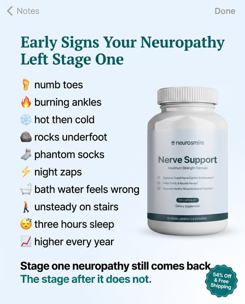 Neuropathy: 85% reversible at stage one