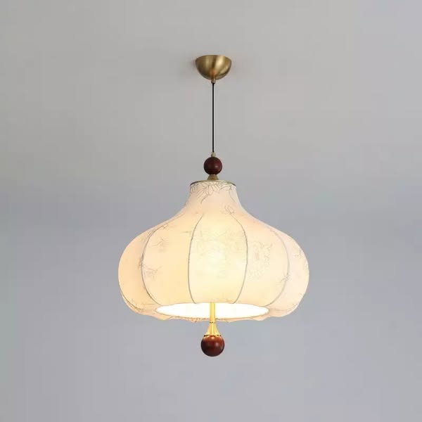 Lampe à suspension en tissu rétro français